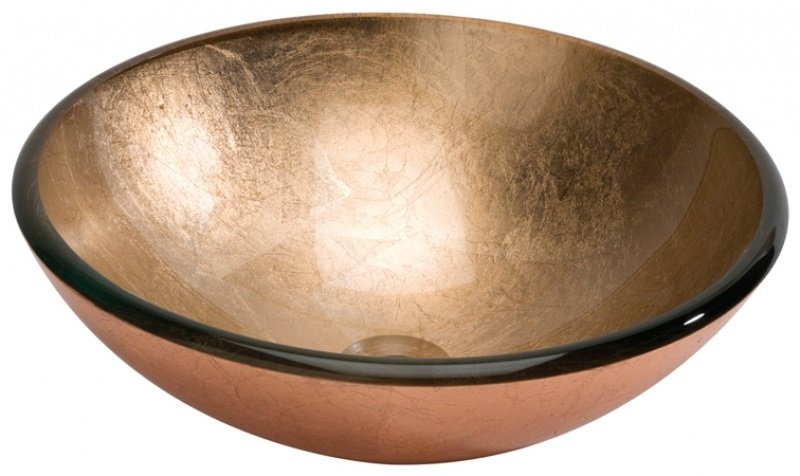 LAVABO CRISTAL 42X42X14,5 FOGLIO DI RAME 186736 (CRISTAL+LAMINAS PAN DE COBRE) - DBE